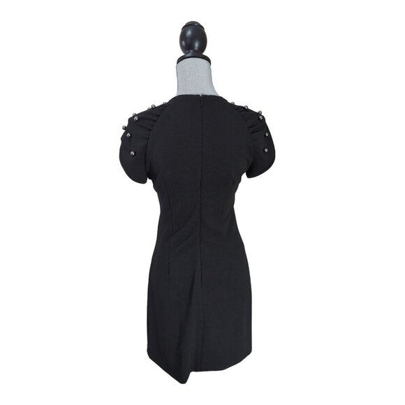 Betsey Johnson Sheath Dress Womens 2 Black Beaded Short Sleeve Cocktail Party - Picture 4 of 11